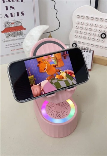 AKLLCCR 5-in-1 Wireless Smartphone Speaker Bluetooth - Adjustable Rotatable Electronic Cell Phone Stand with Induction Audio, LED Light, USB Charging Power Bank, 5.3 HD Surround Subwoofer, 300° Foldable Lift, Non-Slip Base, Gifts for Him, Blue#TikTokShopBackToSchool #SummerWins #foryou #tiktokmademebuyit #tiktokshopsummersale