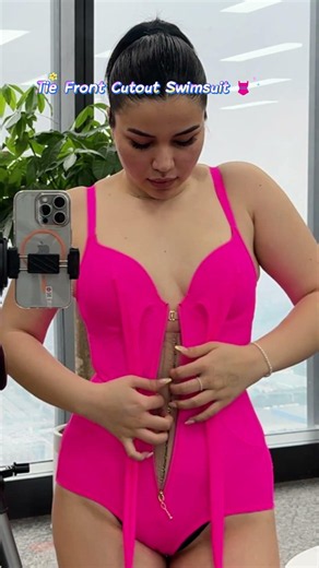 Shapshe Figurformender Badeanzug mit V-Ausschnitt und Schleife – Komfort & Perfekte Silhouette