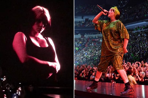 Billie Eilish takes off her shirt to protest body shaming