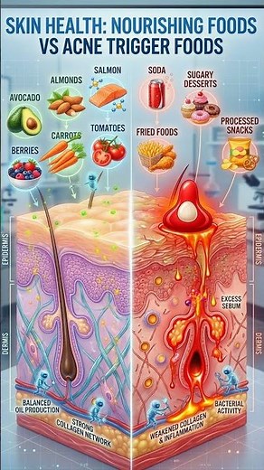 Skin Nourishing Foods vs Acne Trigger Foods — What You Eat Shows On Your Face! 🫧⚠️