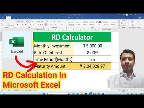 Microsoft Excel Mein Recurring Deposit (Rd )Calculation Kaise Karte Hai ।