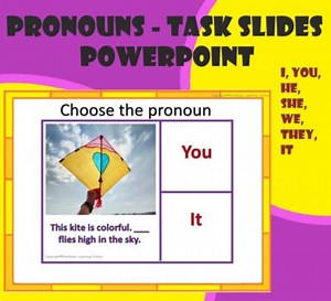 Pronouns-Select the correct pronouns -Task Slides with real images. POWERPOINT