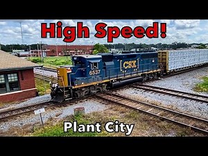FAST CSX Local SLAMS Plant City Diamond at High Speed!