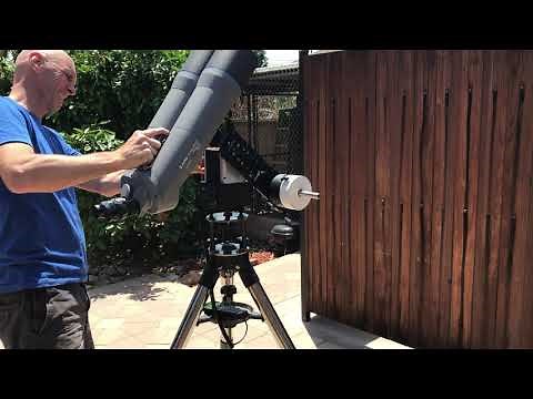 iOptron AZ Mount Pro demo with APM 120 big binoculars
