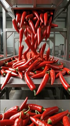 How 10,000000 Red Peppers Become Chili Flakes Inside a Satisfying High Tech Factory 🌶️⚡#foodfactory