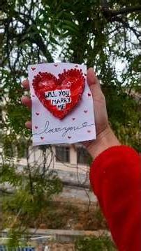 "handmade marriage proposal card | Diy red heart"will you marry me? "love Card tutorial". #diy