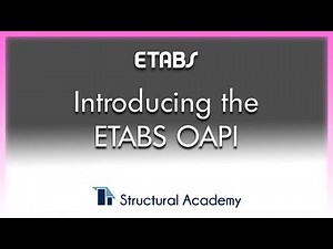 ETABS Training Series - Lecture 4 - Introducing the ETABS OAPI