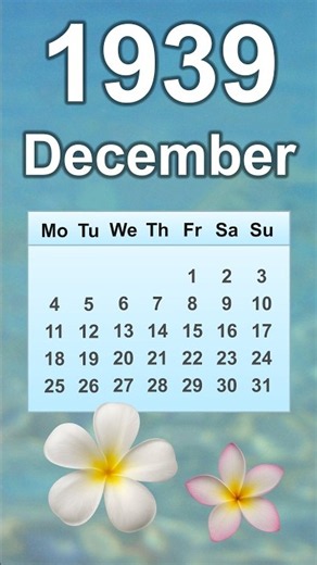 December 1939 Calendar