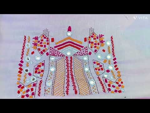 Churidar hand embroidery