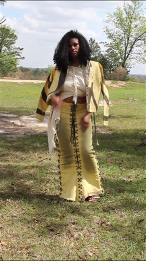 butter yellow denim set, available now! link in bio #denimset #waxdenim #yellowdenimset #maxiskirt #fashiontok