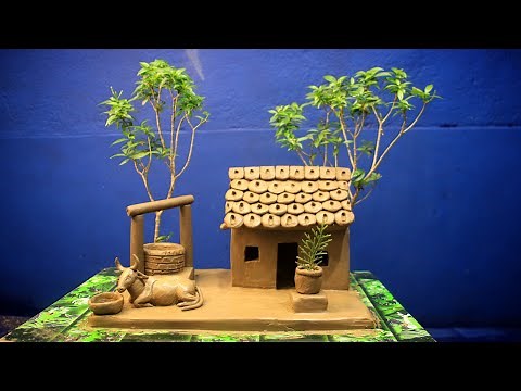 Amazing technique build miniature clay village| how to make clay village house