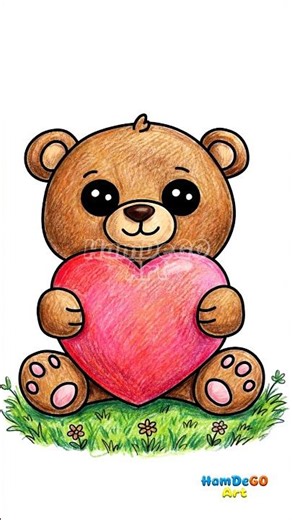 Draw a Teddy Bear With Me 🧸 #drawing #shorts #tutorial