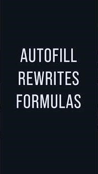 Excel AutoFill Is Not Copying Your Formula