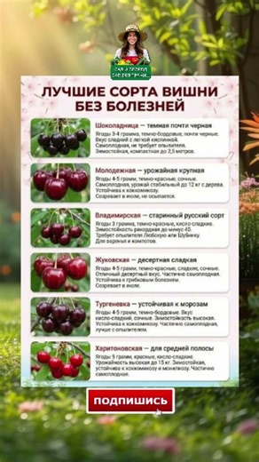 Лучшие сорта вишни. Вишня без болезней.
