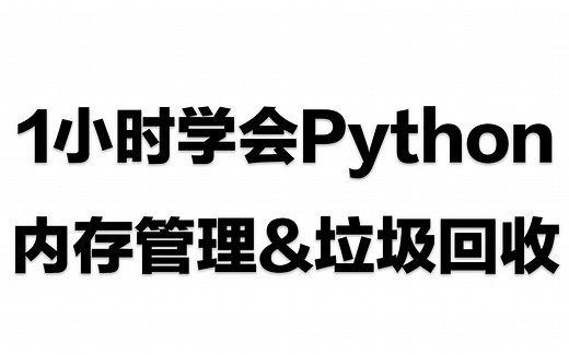 1小时学会Python内存管理&垃圾回收机制