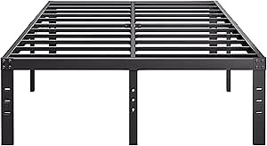COMASACH 18 Inch Bed-Frames-Full, Heavy Duty Black Tall Metal Bed Frame No Box-Spring Needed, Easy Assembly, Under Bed Storage, Noise Free Mattress-Foundation Support up to 2000Lbs