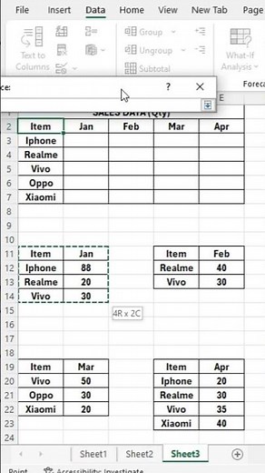 How to consolidate data in excel | advanced excel #excel #excelshorts
