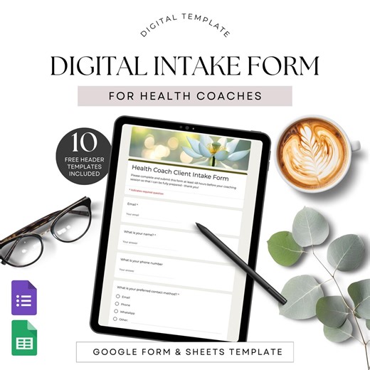 Health Coach Client Digital Intake Form Wellness Coaching Questionnaire Editable Google Form New Customer Onboarding Process - Etsy