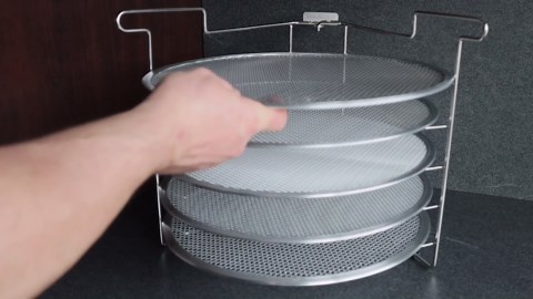 Folding Pizza Rack with Five 14 Inch Pizza Screens - Compact and Convenient Design for Easy Storage and Baking Multiple Pizzas