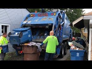 Allied Waste Mack LE Rear Loader Garbage Truck Packing Mixed Waste