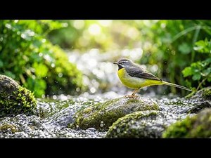 (No Ads) Peaceful Piano & Nature Sounds 🌿 Flowing Water and Bird Ambience for Relaxation