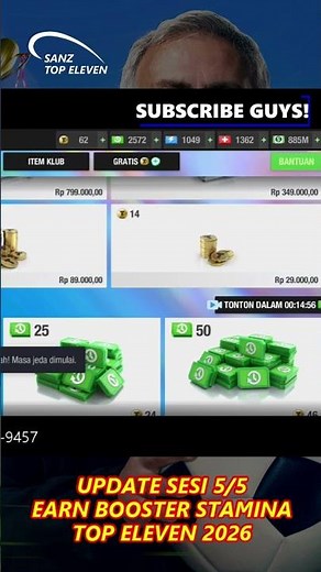 session 5/5 earn booster #topeleven