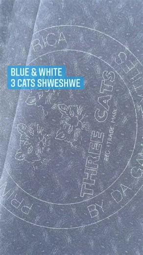 Blue & White 3 Cats Shweshwe Fabric Collection