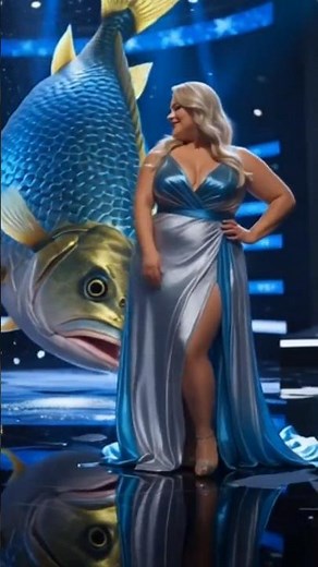 “Unreal Magic Show Plus Size Woman Transforms Into Majestic Big Fish | AGT Style #Shorts”