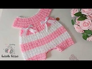 Pelele *Enterizo para bebé Tejido a Crochet paso a paso Fácil y Rápido de hacer Patrón de Ganchillo