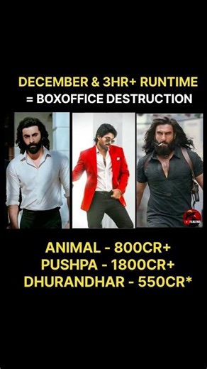 "December + 3 Hours = Box Office Carnage "🔥#alluarjun#ranbirkapoor#dhurandhar#trending#news#explore