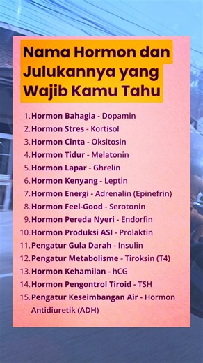 ⚠️ 15 Hormon yang Mengatur Tubuhmu Setiap Hari! Sudah Tahu Fungsinya?