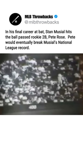 Legendary send-off: in Stan Musial’s final career at-bat he slapped a hit past a rookie second baseman named Pete Rose — a passing-of-the-torch moment, especially knowing Rose would years later break Musial’s NL record. Baseball history, full circle and unforgettable. #baseball #MLB #throwback #fblifestyle | MLB Throwbacks