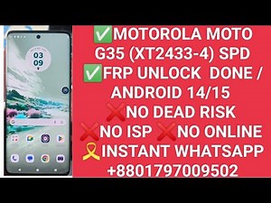 Motorola Moto G35 5G (XT2433-4) hand reset Frp Unlock Remove with test point