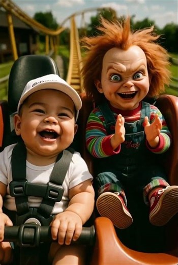 Bebe y Chucky se divierten en la Montaña Rusa, ¡Que Divertido! #humor