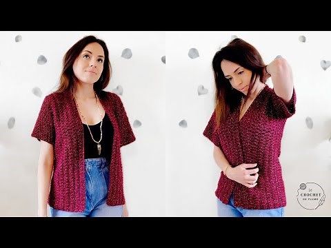 Crochet jacket Model Amanda - Seamless - Quick and easy - Tutorial in English All sizes