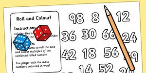 Multiplication Roll and Colour Activity (Two Dice)