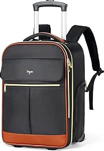 Rolling Backpack with Wheels, Large Carry On Flight Approved, 17 Inch Wheeled Laptop Backpack for Travel Work Business Overnight Roller Bag, Black