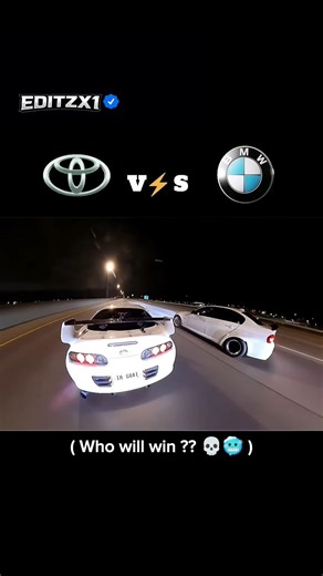 Toyota Supra vs BMW Night Race 🔥 Who Wins? #race #trending #trendingshorts #viral #million #cartok