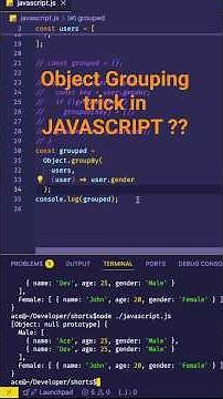 JS Trick : GrouBy in objects #shorts #viral #javascript #typescript