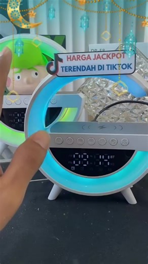 4IN1 Table Speaker Color Changing LED Table Lamp Wireless Charger For Smart Home Decor With FM Radio & Alarm Clock