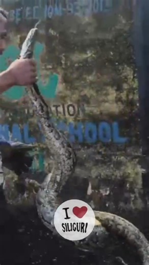 Huge python rescued from a tree near Siliguri Eastern Bypass by Forest officials today. 🐍