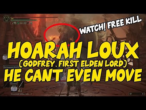 Elden Ring: EASY Hoarah Loux Guide (Godfrey, First Elden Lord) MASSIVE First Faze CHEESE