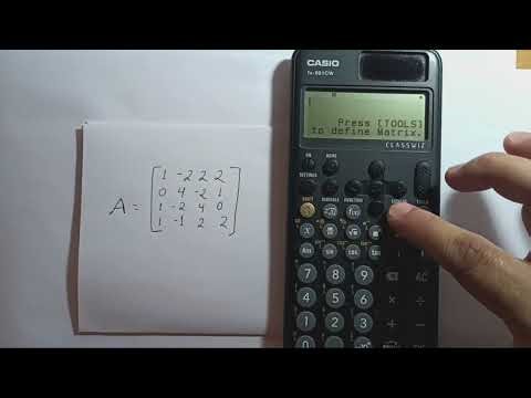 Calculating the inverse of a 4x4 matrix using Gauss-Jordan elimination | Casio fx-991CW