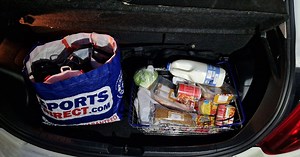 Police stop smashed up car to find stolen Tesco food shop still in basket