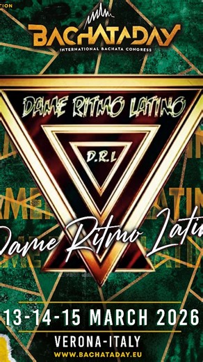 🎉 Bachata Day – International Bachata Conference 13, 14 and 15 March 2026 – Verona, Italy (bachataday.eu) PromoCode:DameRitmoLatino ONLINE TICKETS https://www.goandance.com/en/event/7944/bachata-day-2026?promoter=dameritmolatino The first bachata conference in Italy, designed to fully immerse itself in the culture, music and passion of this Caribbean dance. 🔸 Event format: 3 full days of action with more than 40 hours of counting: from the foundations it has this advanced choreography, taught 