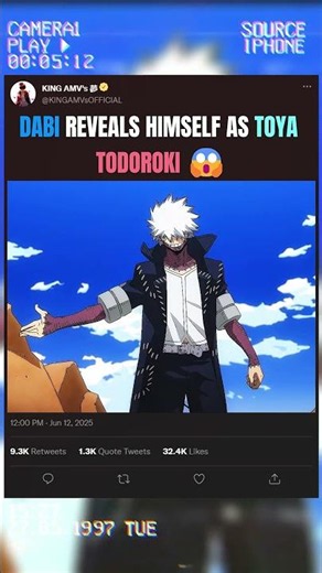 DABI REVEALS HIMSELF AS TOYA TODOROKI 😱 | #myheroacademia #edit #amv #anime