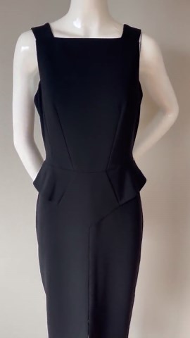 Emilio Pucci Black Peplum Midi Dress | Structured Italian Designer Cocktail Wear - Etsy