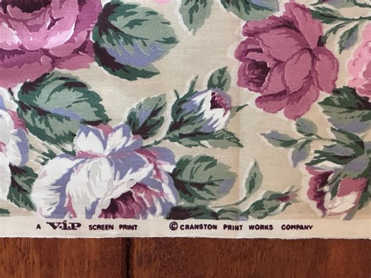 3 Yards Vintage Cabbage Rose Print Fabric:cotton, Beige Background - Etsy