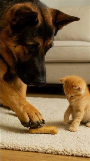 Big Dog vs Tiny Kitten — The Silent Battle Begins 🐕🐱 #funnyanimals #cute #shorts