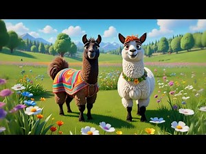 Five Laughing Llamas Leap and Dance | Animal Song for Kids | Nursery Rhymes and Learning Songs